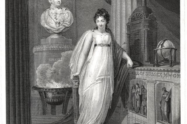 Richard Silvester’s frontispiece for the Book of Constitutions (1819). The Ark is not to scale