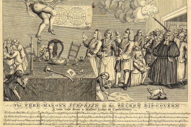 The free-masons surpriz'd. or the secret discover'd. A true tale from a masons lodge in Canterbury. 1754 ©Museum of Freemasonry, London