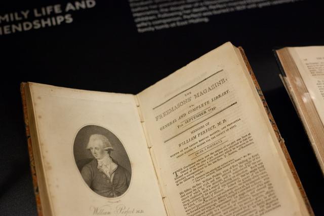 The Freemasons' Magazine feature of William Perfect (1795)  from William Perfect exhibition, 2019  ©Museum of Freemasonry
