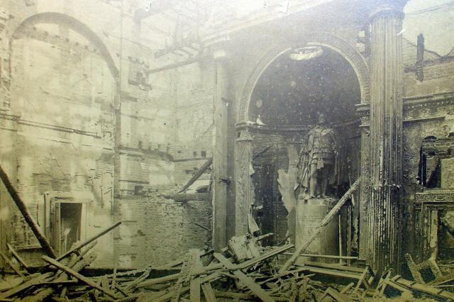Photograph of the aftermath of the 1883 fire in the Grand Temple