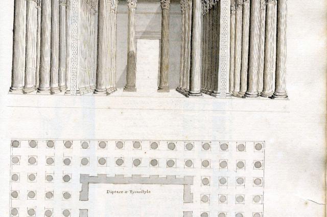 Hand-drawn illustration of the front of Solomon's Temple