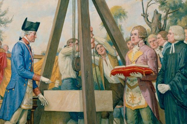 Washington laying cornerstone at U.S. Capitol by Allyn Cox