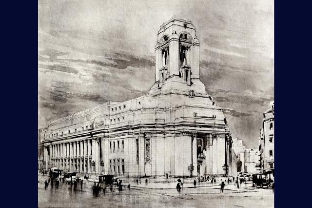 Architect’s drawing of the Masonic Peace Memorial Building (1926) ©Museum of Freemasonry, London