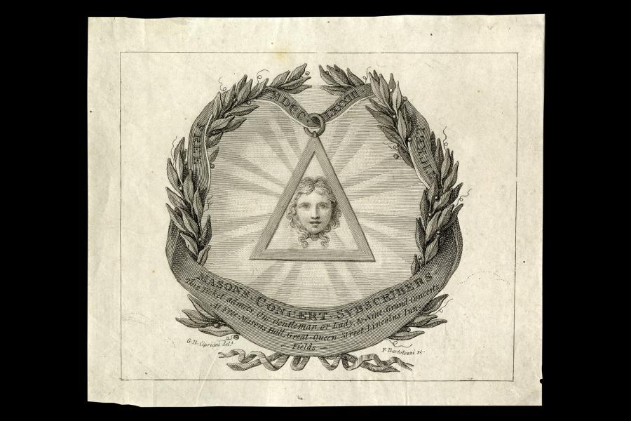 Lodge of the Nine Muses Concert Ticket (1783) ©Museum of Freemasonry