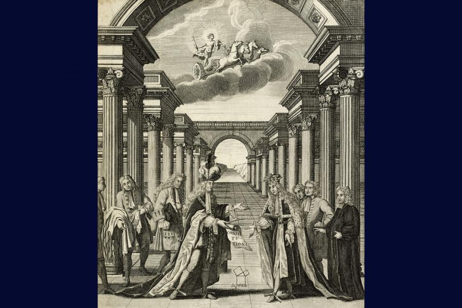 Frontispiece from Anderson's Constitutions, 1723 ©Museum of Freemasonry