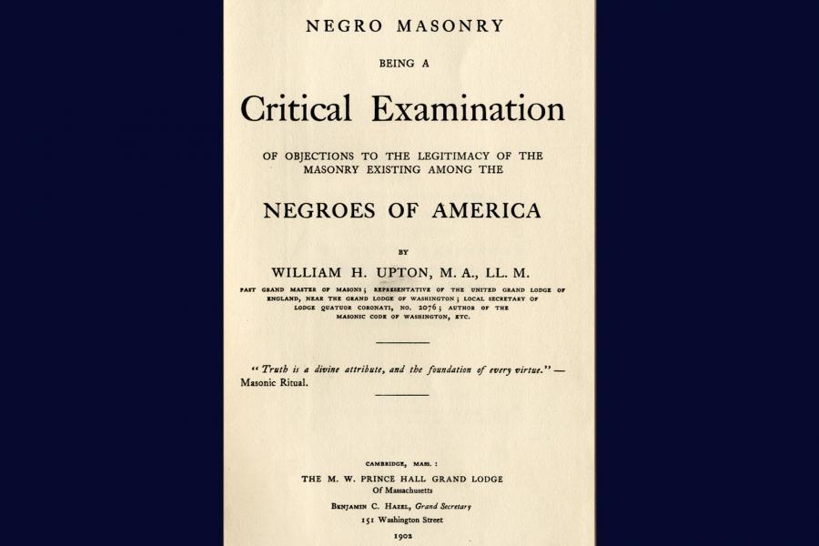 Upton’s report Negroes of America (1902) ©Museum of Freemasonry