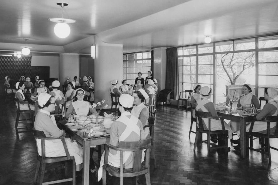 Nurses in dining area at Royal Masonic Hospital ©Museum of Freemasonry, London