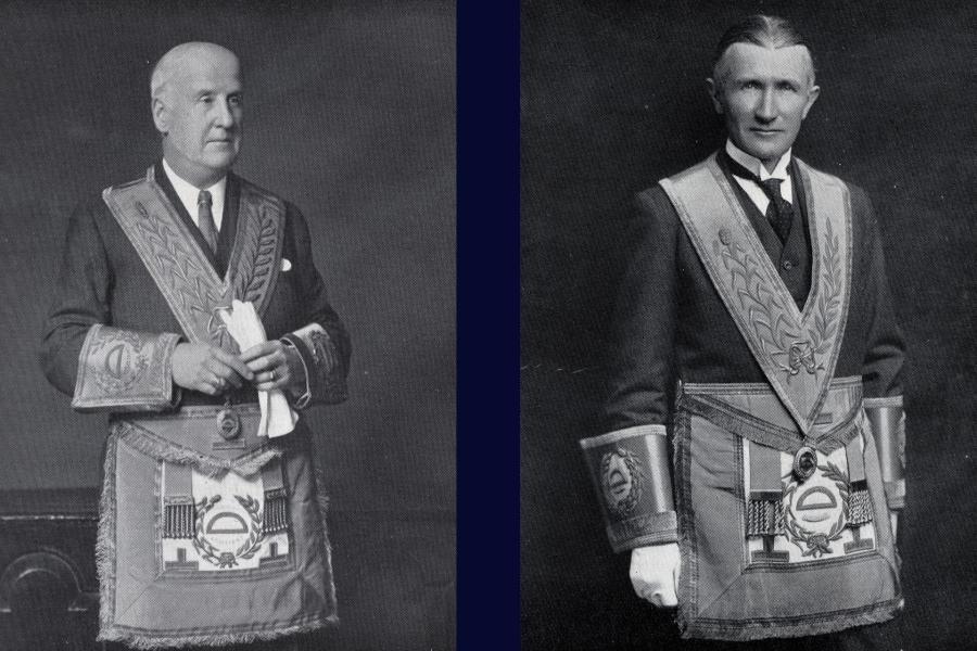 Architects Ashley and Newman in regalia ©Museum of Freemasonry, London