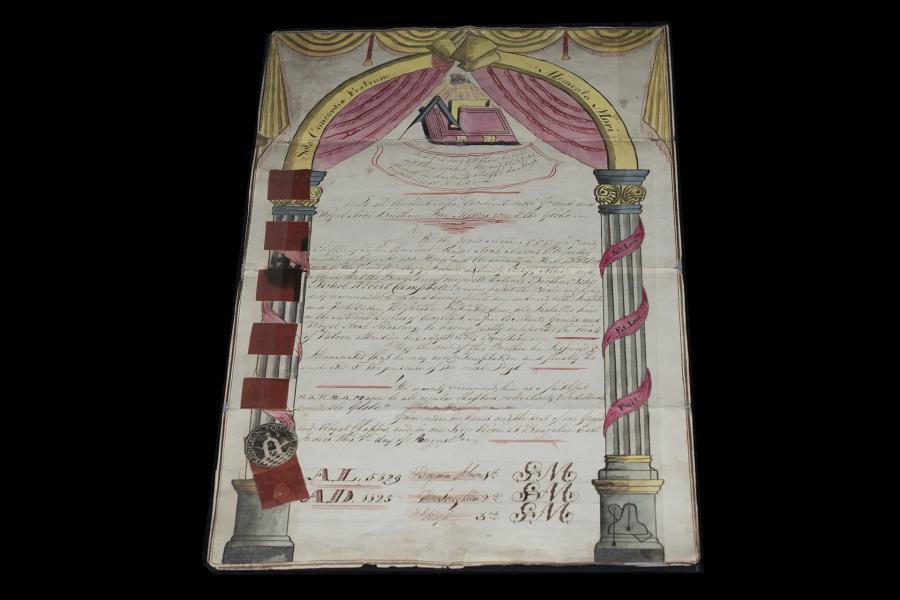 Royal Arch certificate, 1825 ©Museum of Freemasonry, London