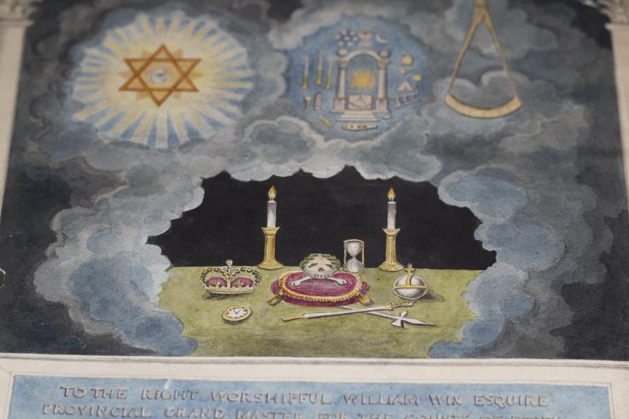 Illuminated address to William Wix ©Museum of Freemasonry, London