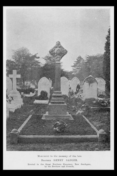 Sadler’s grave, Great Northern Cemetery, New Southgate ©Museum of Freemasonry, London