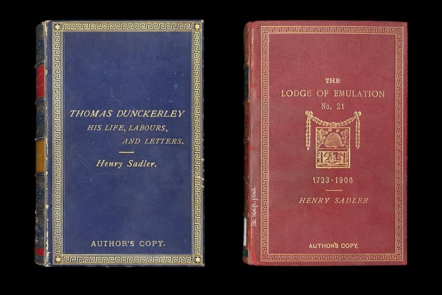 Sadler’s author’s copies of his books ©Museum of Freemasonry, London