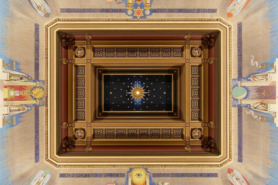 Grand Temple ceiling, Freemasons' Hall ©Museum of Freemasonry