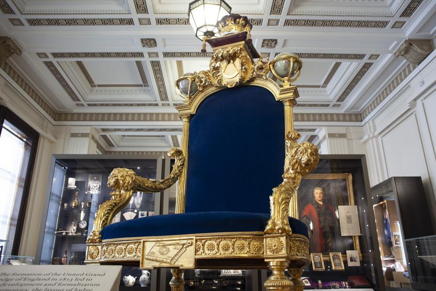 Grand Master's throne, North Gallery ©Museum of Freemasonry